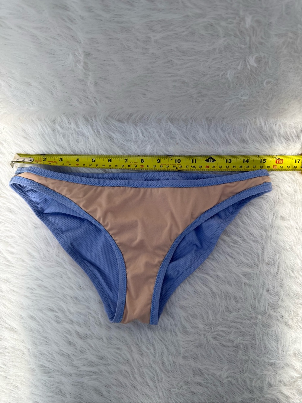NWT 👙 set JCrew Powder Blue Textured Bandeau underwire 32D top medium bottom - Picture 12 of 16